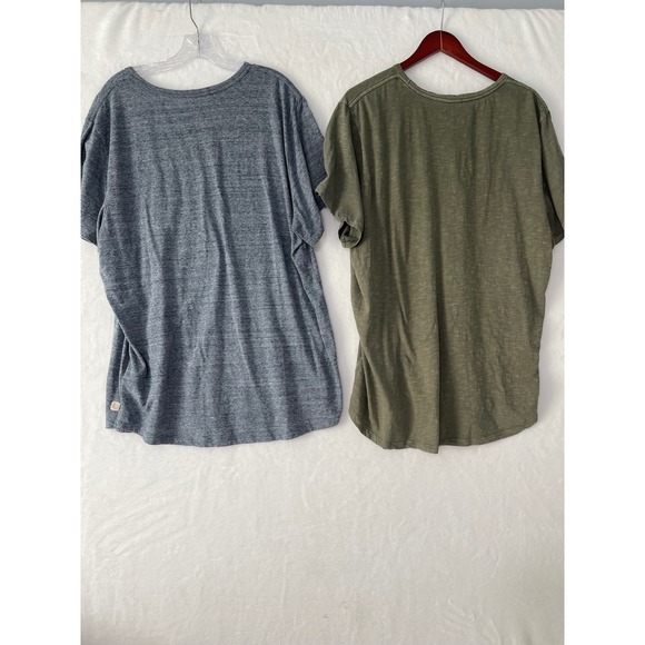 Marine Layer Mens XXL Pocket Crew T-Shirt Bundle 2 Blue Olive Green Slub USA - Picture 6 of 8